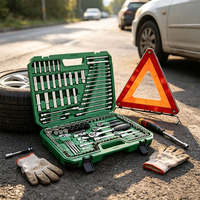 Juego de Llaves de Tubo de Acero al Carbono Portátil de Alta Calidad, 150 Piezas, Kit de Herramientas Manuales Todo en Uno para Reparaciones del Hogar, Automóviles, Emergencias y Bricolaje