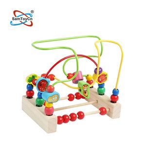 Samtoy légumes rouleau perles colorées <span class=keywords><strong>labyrinthe</strong></span> jouet éducatif Montessori jouet perlé en bois pour enfants - Product Image 1