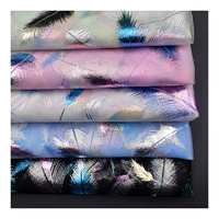 Tissu en tulle imprimé numérique coloré 2025, motif plume, tissu en tulle à mailles, tissu pour robe