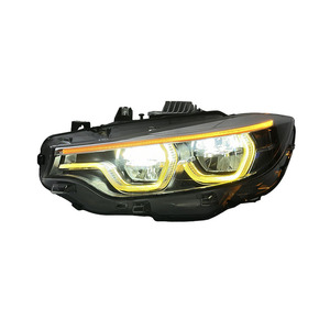 Phare LED SJC pour <span class=keywords><strong>BMW</strong></span> M4 F32 F36 F82 F83 M3 F80 2013-2019, style IKON, version V2, blanc, jaune, rouge, feux de jour, éclairage avant - Product Image 3