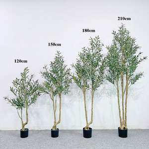 Olivier artificiel de 120 cm et 150 cm, tronc en plastique imitation bois, faux olivier en pot - Product Image 2