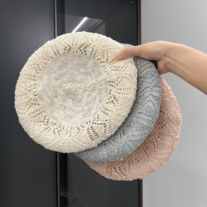 <span class=keywords><strong>Bonnet</strong></span> en <span class=keywords><strong>crochet</strong></span> personnalisé pour femmes <span class=keywords><strong>Bonnet</strong></span> béret en tricot fait à la main - Product Image 3