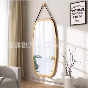 Espejo de tocador para el hogar, espejo de medio cuerpo, espejo de maquillaje para dormitorio, espejo de pared, espejo de madera maciza para baño/salón de belleza - Product Image 1