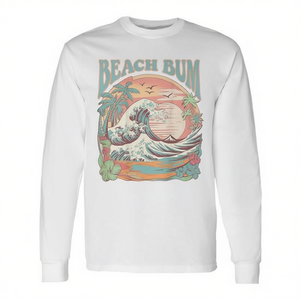 Camiseta de manga larga Beach Bum Surf Wave Vintage Tropical Sunset - Product Image 2