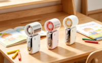 Ventilateur de poche ultra léger, super mini, avec écran numérique, moteur haute vitesse, puissance de vent élevée, ventilateur de poche compact