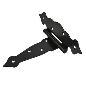 Charnières décoratives classiques WEKIS en acier noir et fer, charnières robustes pour portes de grange, portails et clôtures en bois, avec vis - Product Image 2