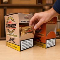 Boîte de présentation personnalisée pour cigares, vide, en carton, pour comptoir, avec fenêtre et fermeture à glissière refermable, pour emballage de cigares et vente au détail