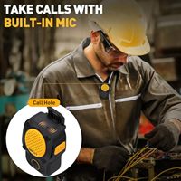 Haut-parleur Bluetooth à clipser, étanche IPX7, autonomie de 10 heures, micro intégré, ultra-léger et portable, pour la course à pied, la randonnée, le travail, les activités de plein air (Jaune)