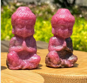 Figura de Buda Bebé Tallada a Mano en Amatista Natural y Cuarzo Rosa, Estatua de Cristal Curativo para Regalo Espiritual, Decoración del Hogar, Venta al Por Mayor - Product Image 3