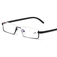 Nouvelle mode lunettes de lecture à demi-monture mince boîte de mode portable transparente Anti lumière bleue vente directe d'usine pour hommes femmes