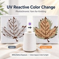 Hilo Acrílico Teñido Fotocrómico Reactivo a los Rayos UV, Ecológico, de Alta Tenacidad, Tejido para Suéteres que Cambia de Color