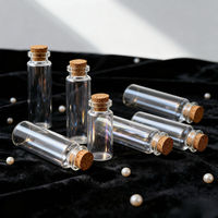 Flacons en verre transparent de haute qualité 5 ml/10 ml/15 ml/20 ml/50 ml, flacons d'échantillons vides, flacons en verre, flacons à vœux avec bouchon en liège