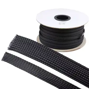 Environment Friendly Polyester Cable Protective Sleeve PET Expandable Braided Sleeve