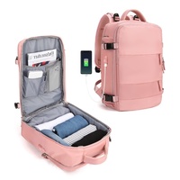 Nouveau Sac à Dos de Voyage Rose Grande Capacité 2026 pour Femmes avec Port de Chargement USB, Multi-Compartiments, Imperméable, pour Ordinateur Portable