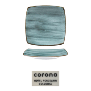 Assiette carrée bleue artisanale 31 × 31 cm Corona Pa1604912912 - Product Image 4