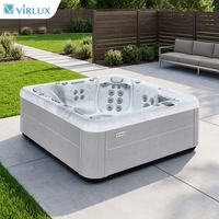 Baignoires Spa Autoportantes avec Massage, Jacuzzi Extérieur avec Chaise Longue pour Cour