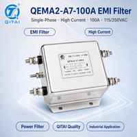 Filtro de Línea de Alimentación CA QEMA2-A7-100A, 100A 250VAC, Terminal Faston de 136mm para Distribución de Energía Industrial