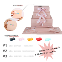 Boîte en Carton Rigide Rose de Luxe Pliante Personnalisée avec Fermeture Magnétique, Impression de LOGO et Ruban, Emballage Éco-Responsable