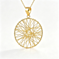 Collar con Colgante de Gota de Agua Atrapasueños Clásico de Oro Sólido de 18K Personalizado, Diseño Hueco, Joyería Fina de Oro Saudí