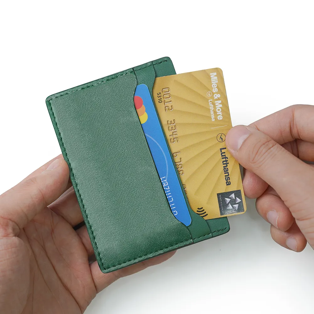2024 nuevo diseño PU cuero tarjetero gran oferta billetera para hombre delgada RFID bloqueo minimalista tarjetero de cuero para hombres