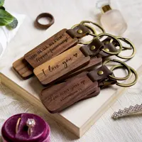 Multi Styles Porte-clés en métal Porte-clés En bois vierge Gravure au laser Porte-clés en cuir personnalisé Porte-clés en bois