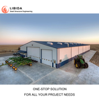 Bâtiment de Stockage Kits Préfabriqués en Acier Galvanisé Structure Légère pour Ferme d'Élevage