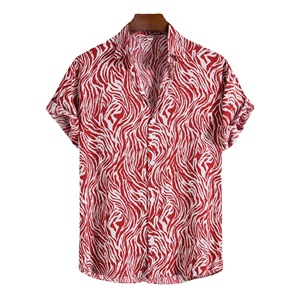 Camisas Havaianas Masculinas Estampadas Novas de Verão, Camisa Casual <span class=keywords><strong>Slim</strong></span> Fit de Manga Curta para Festas e Praia - Product Image 2