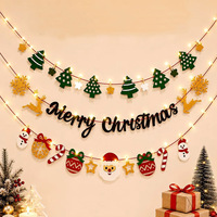 Guirlande décorative de Noël en plastique, lumières scintillantes, enseignes de forme irrégulière, bannière pour les décorations de magasin, décoration de Noël