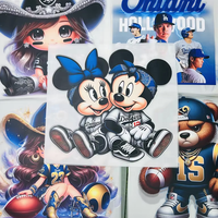Haute qualité Dodgers Dtf imprime prêt à presser transfert de chaleur étiquettes en vinyle conception personnalisée transfert de chaleur sur t-shirt tissu