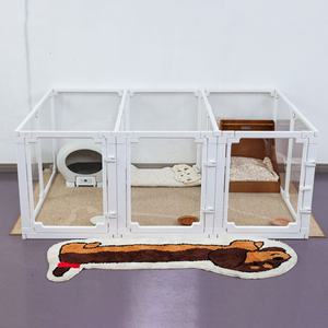 Şeffaf ABS PET Köpek Çiti ve Kafesi Büyük Tavşanlar, Gine Domuzları, Şinşillalar için Özelleştirilebilir Yükseklik Kaymaz İç Mekan Kullanımı Şık - Product Image 5