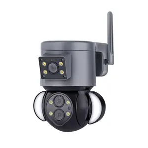 Siren dual screen ip camera 4MP indoor remote control outdoor light camera
