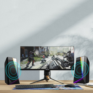 Portable RGB Desktop <strong>Speaker</strong> <strong>PC</strong> Computer Stereo <strong>Speaker</strong> With 6 Colorful LED Modes USB Powered With 3.5mm Cable - Product Image 1