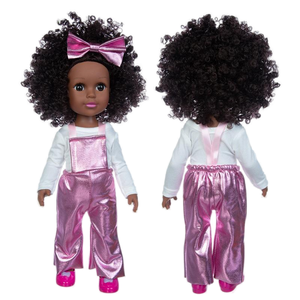 Venta al por mayor personalizado precio de fábrica realista de moda muñecas negras afroamericanas de 14 pulgadas muñecas negras con pelo negro - Product Image 2