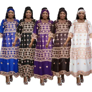 H & D Robe pour femmes africaines personnalisée ethnique nouvelle mode africaine robe en dentelle brodée Bazan