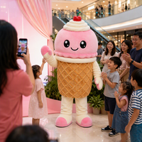 Costume de mascotte de crème glacée personnalisé OEM ODM, personnage alimentaire sur mesure à partir de votre conception pour les événements promotionnels de boutiques de desserts