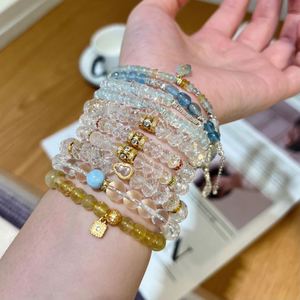 Dylam Dainty Charm Elastic Rope Natural White Crystal S925 Silver Beads <b>Bangles</b> & <b>Bracelets</b> In Stock Customizable Jewelry - Product Image 3