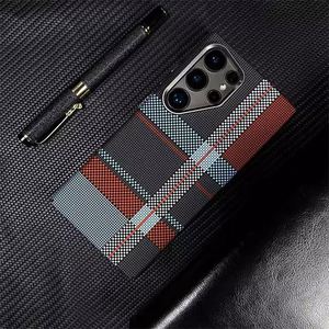 Materiales de PC respetuosos con el medio ambiente Patrón de fibra de carbono Funda de teléfono de succión magnética incorporada para <span class=keywords><strong>Samsung</strong></span> <span class=keywords><strong>S</strong></span> 24 Ultra S23 - Product Image 6