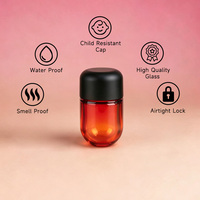 Pot de stockage en verre coloré résistant aux enfants de 94 mm, diamètre 53 mm, avec bouchon à vis en plastique hermétique, étanche et anti-odeur, personnalisable