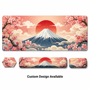 Juego de Alfombrillas de Escritorio Multifuncionales de Diseño Personalizado, 4 Piezas, Alfombrilla de Ratón Grande para Juegos, Reposamuñecas para Teclado, Soporte para Muñeca - Product Image 5
