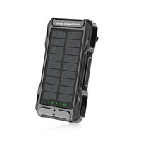 Banco de Energía Solar Portátil de Manivela, 10000mAh, Linterna LED, Brújula Impermeable, Protección de Seguridad para Emergencias al Aire Libre