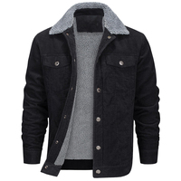 Vestes en velours côtelé pour hommes, doublées de sherpa, manteaux d'hiver chauds en polaire, vestes décontractées à revers style camionneur