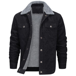 Vestes en velours côtelé pour hommes Doublées de sherpa Manteaux d'hiver Thermiques Chaudes en polaire Veste décontractée à revers Vestes de camionneur - Product Image 4