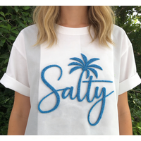 Patchs thermocollants personnalisés en chenille épaisse avec lettres brodées en forme de palmier pour vêtements et t-shirts – Collection été