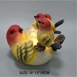 Wholesale Fairy Garden Accessories Outdoor Figurine Lights Solar Frog Duck Bird Decor Yard Ornament Figurine Animal Statue