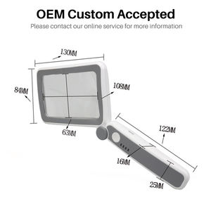 <span class=keywords><strong>Loupe</strong></span> éclairée rechargeable 4X, <span class=keywords><strong>loupe</strong></span> carrée, lampe de lecture pour lire au lit, lampe de lecture LED plate portable - Product Image 6