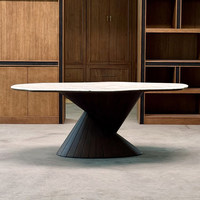 Table à manger en marbre minimaliste italienne DEGAS, pièce de designer pour villas, grandes maisons, mobilier haut de gamme imperméable pour la maison
