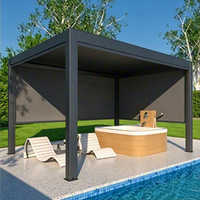 Pergola en aluminium robuste pour extérieur, anti-corrosion, design moderne, écologique, pour balcon, patio, jardin, cour, terrasse, personnalisable