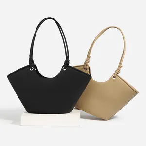 Factory Custom Hochwertige Damen handtasche aus echtem Leder und Geldbörse mit langem Griff Schwarz Umhängetasche aus echtem Leder für Damen