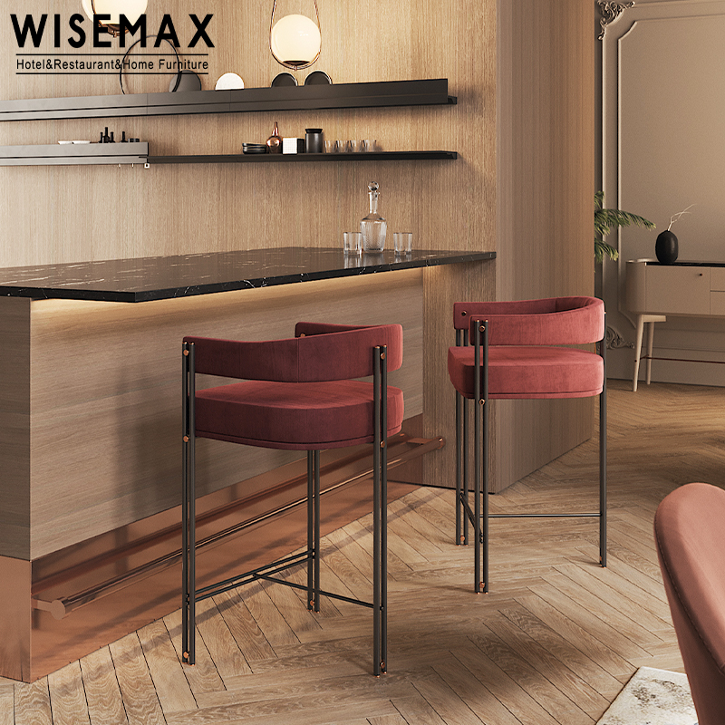 Мебель WISEMAX, современный роскошный барный стул, счетчик для ресторанов, барный стул с тканевой высотой, барные стулья для столовой