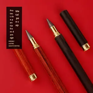 Crayon infini en bois rétro original, kits de luxe en laiton, non toxique, stylo infini en bois pour écrire et dessiner - Product Image 4